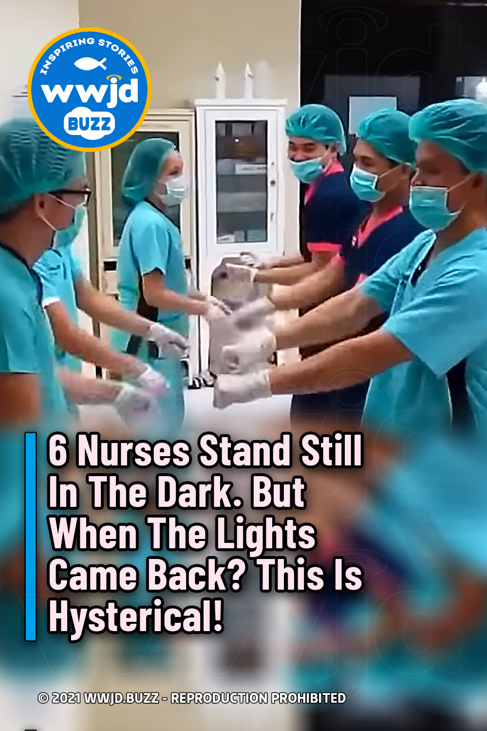 6 Nurses Stand Still In The Dark. But When The Lights Came Back? This Is Hysterical!