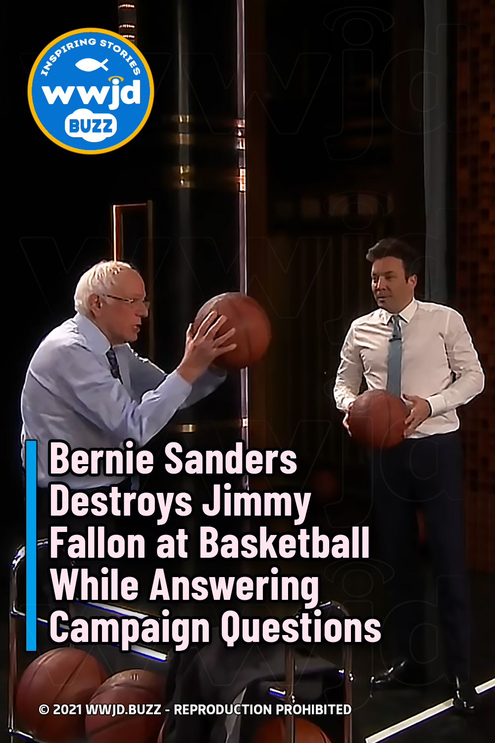 Bernie Sanders Destroys Jimmy Fallon at Basketball While Answering Campaign Questions