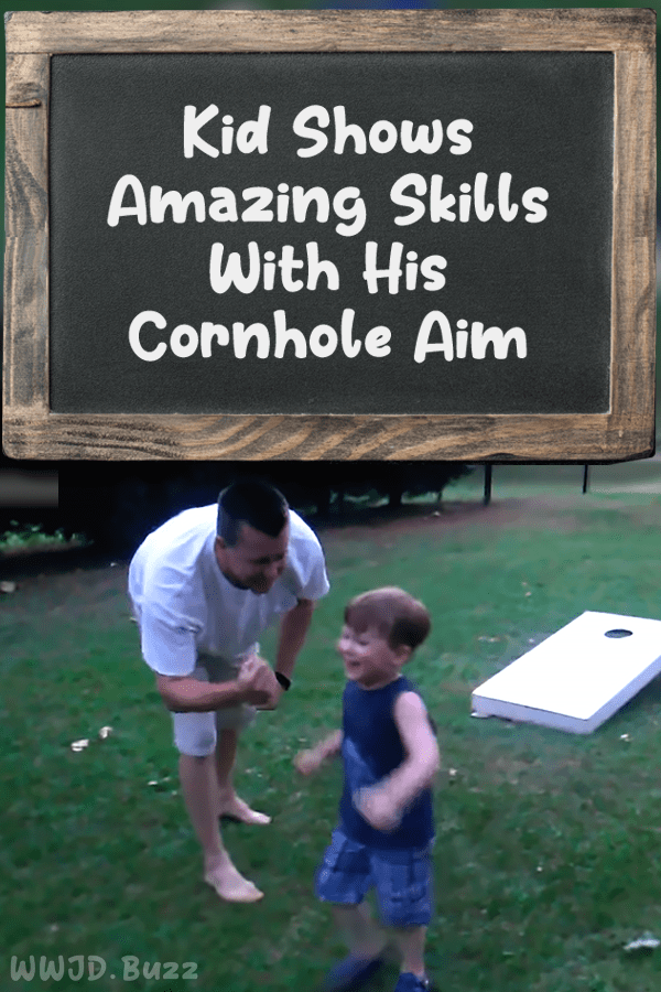 Kid Shows Amazing Skills With His Cornhole Aim