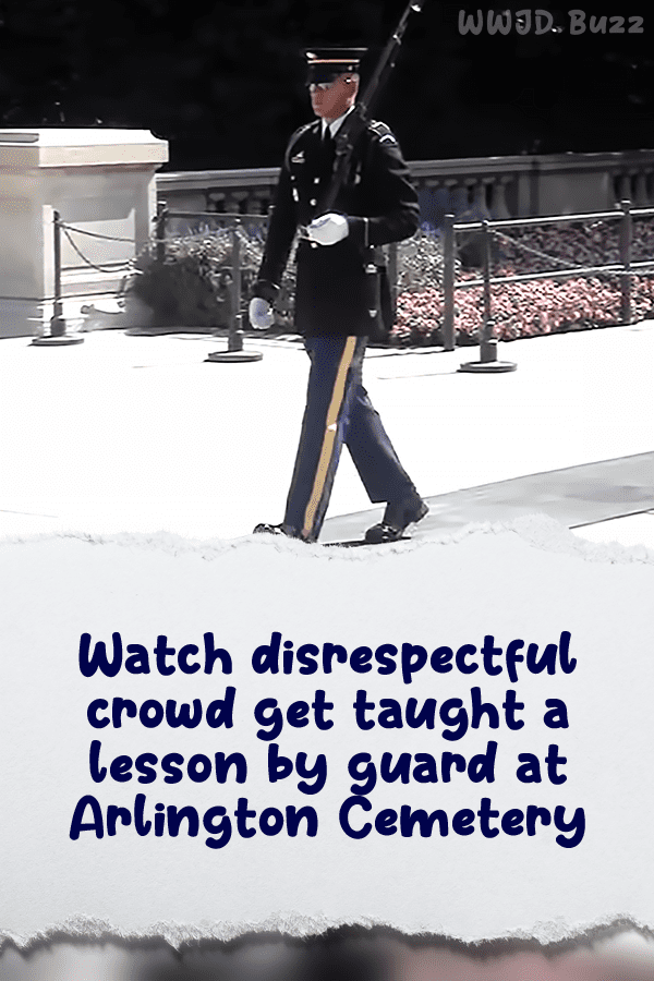 Watch disrespectful crowd get taught a lesson by guard at Arlington Cemetery