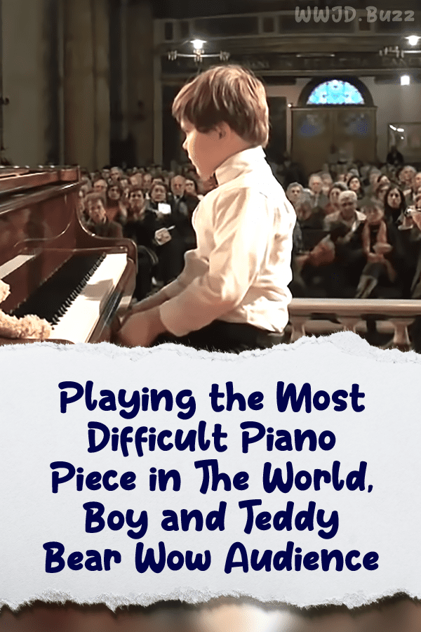 Playing the Most Difficult Piano Piece in The World, Boy and Teddy Bear Wow Audience