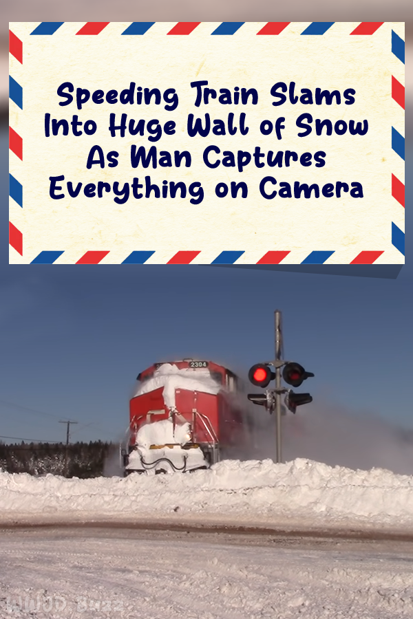 Speeding Train Slams Into Huge Wall of Snow As Man Captures Everything on Camera