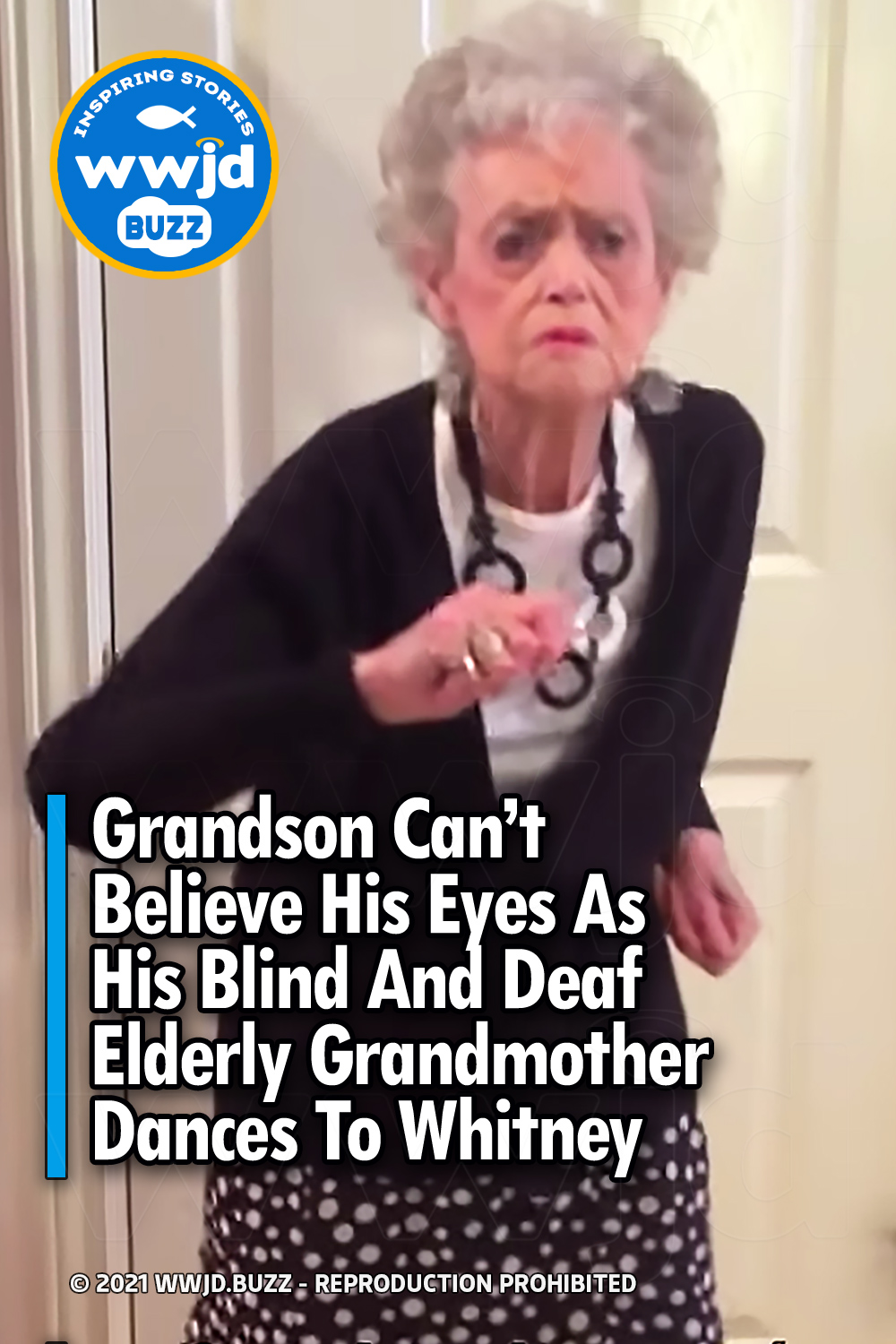 Grandson Can’t Believe His Eyes As His Blind And Deaf Elderly Grandmother Dances To Whitney