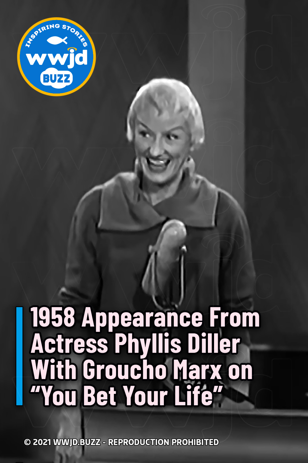 1958 Appearance From Actress Phyllis Diller With Groucho Marx on “You Bet Your Life”