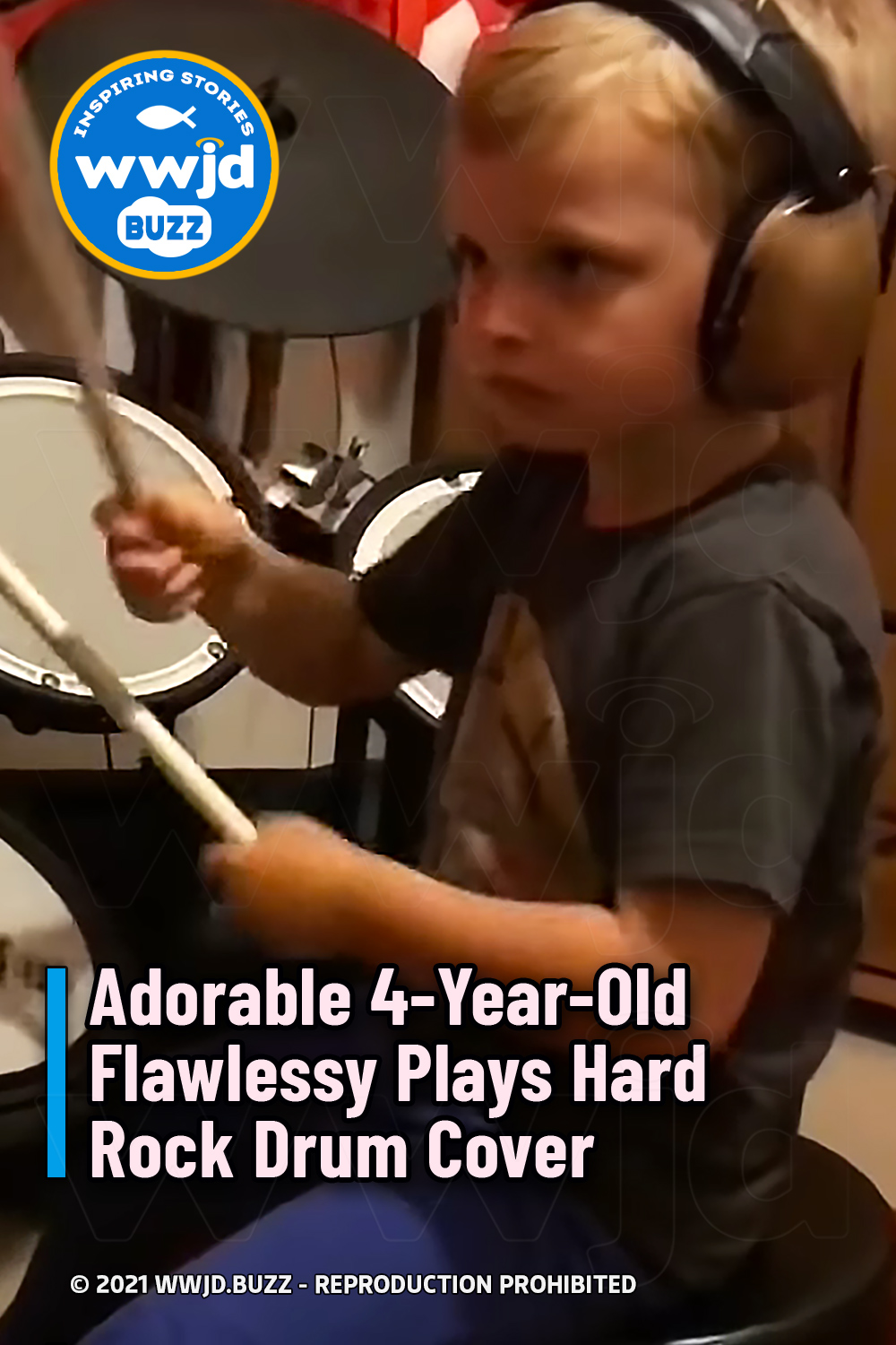 Adorable 4-Year-Old Flawlessy Plays Hard Rock Drum Cover