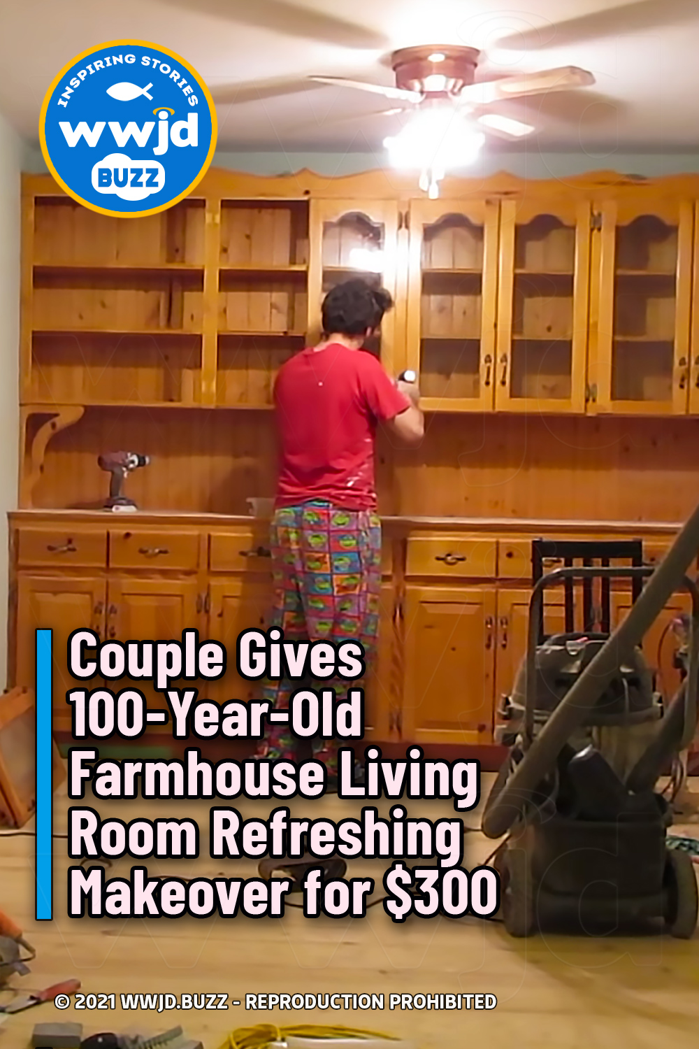 Couple Gives 100-Year-Old Farmhouse Living Room Refreshing Makeover for $300