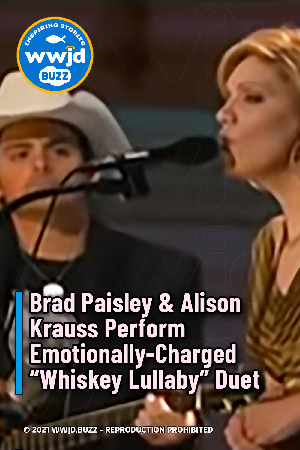 Brad Paisley & Alison Krauss Perform Emotionally-Charged “Whiskey Lullaby” Duet