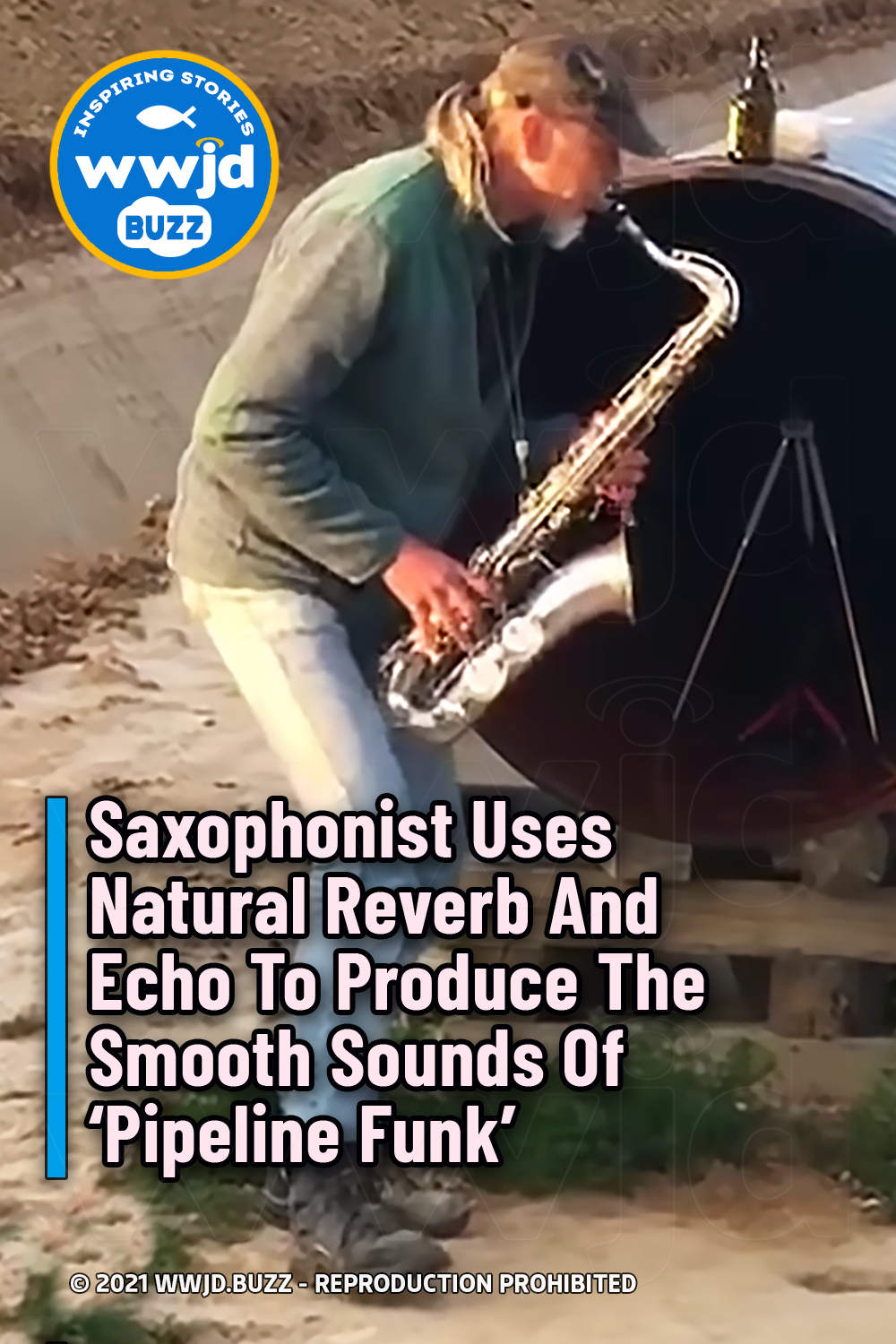 Saxophonist Uses Natural Reverb And Echo To Produce The Smooth Sounds Of ‘Pipeline Funk’