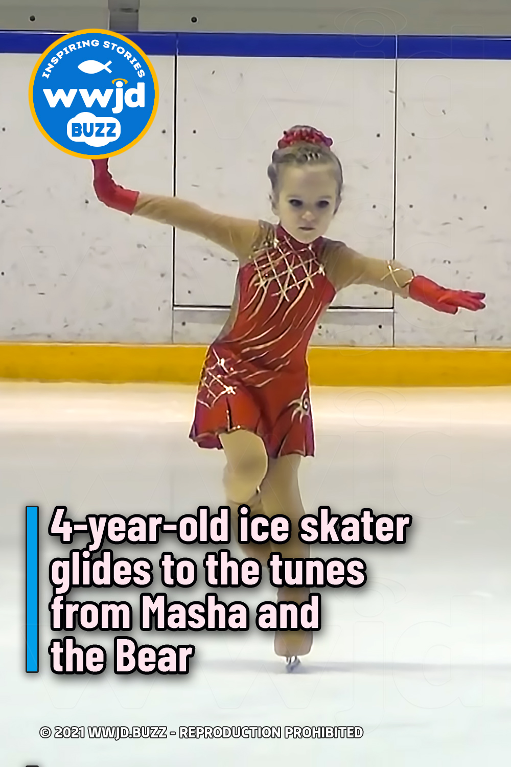 4-year-old ice skater glides to the tunes from Masha and the Bear