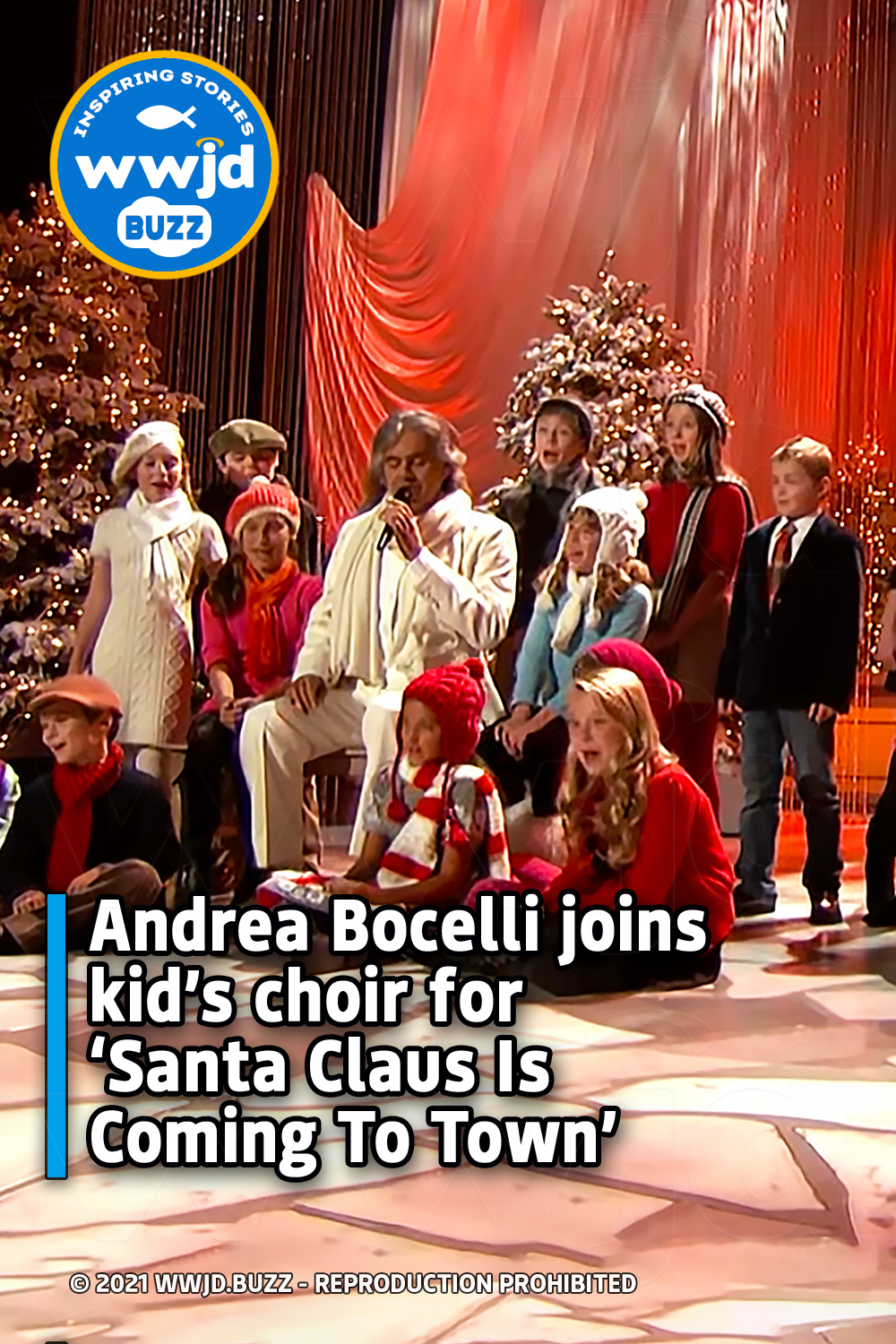 Andrea Bocelli joins kid’s choir for ‘Santa Claus Is Coming To Town’