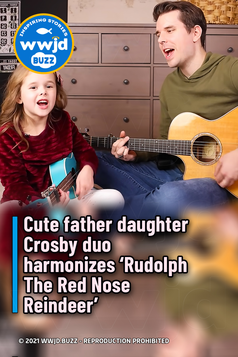 Cute father daughter Crosby duo harmonizes ‘Rudolph The Red Nose Reindeer’