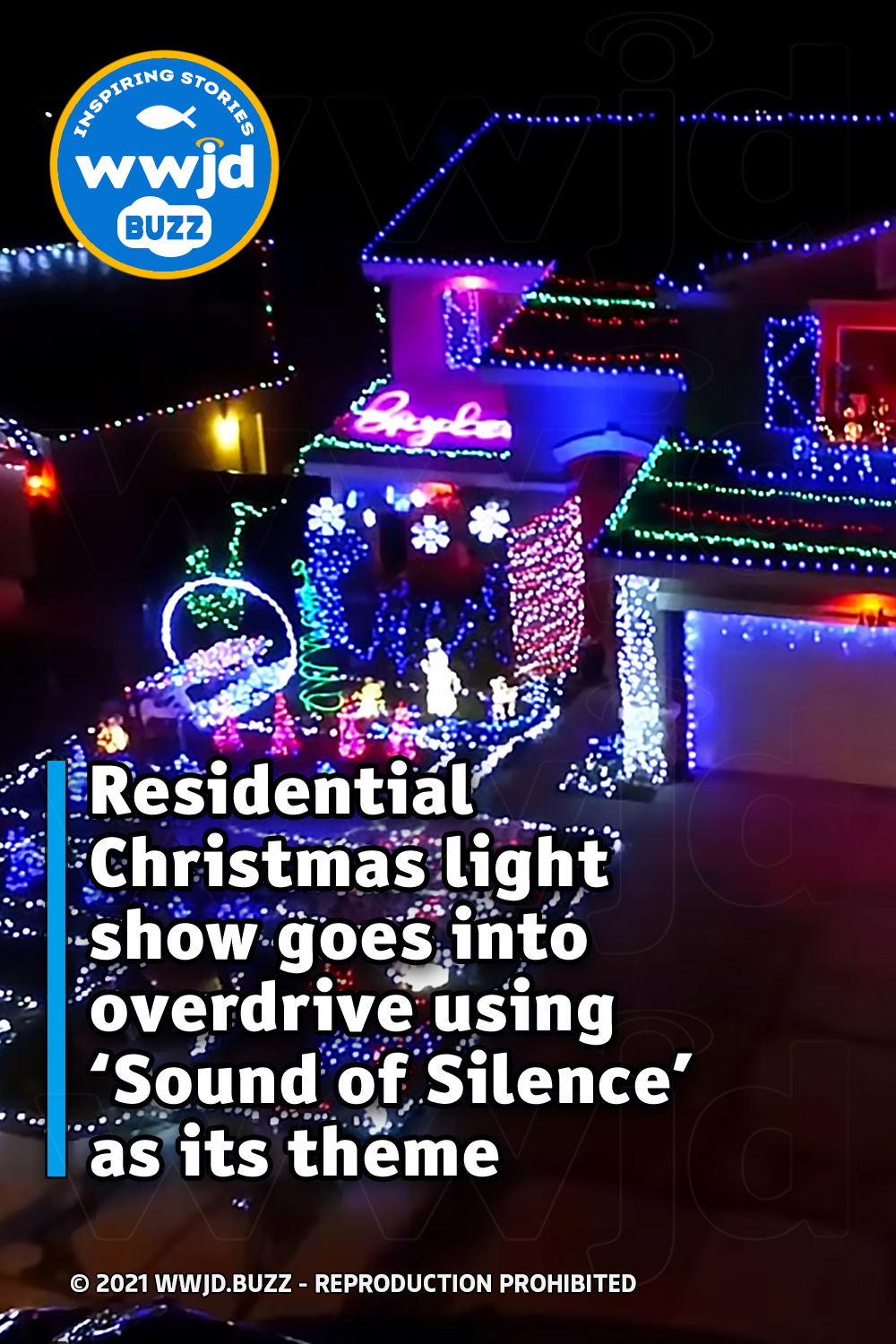 Residential Christmas light show goes into overdrive using ‘Sound of Silence’ as its theme