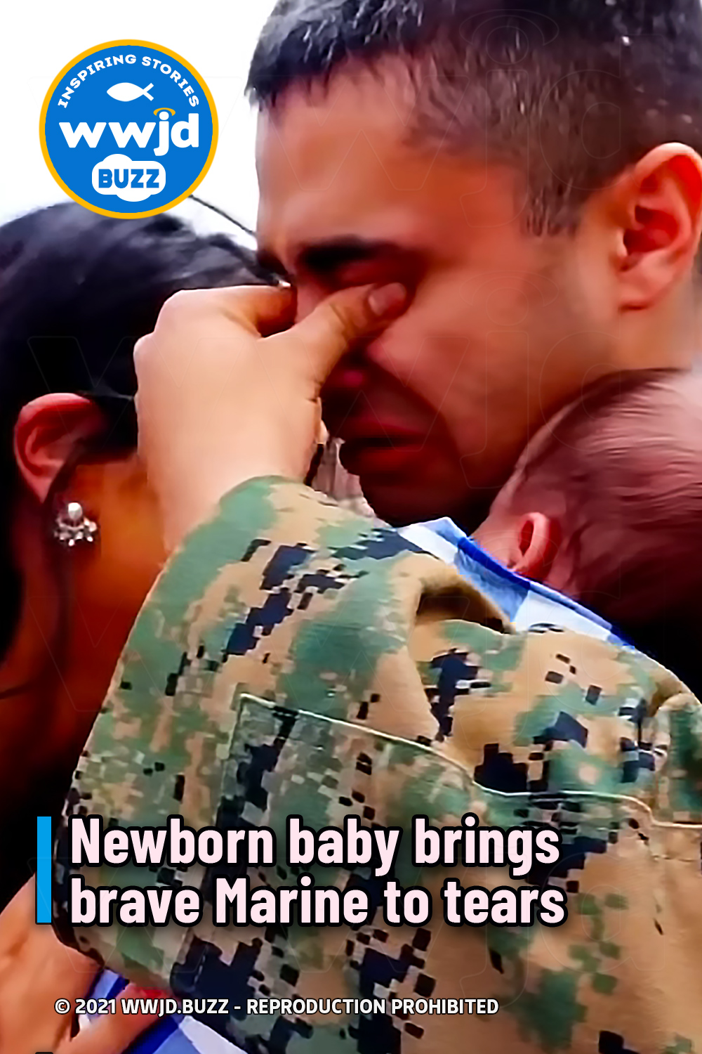 Newborn baby brings brave Marine to tears