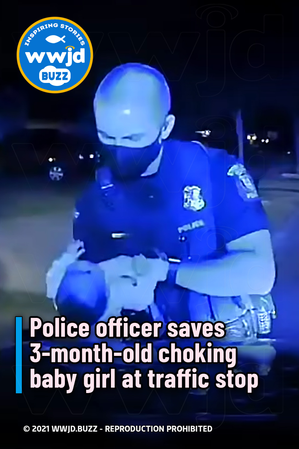 Police officer saves 3-month-old choking baby girl at traffic stop