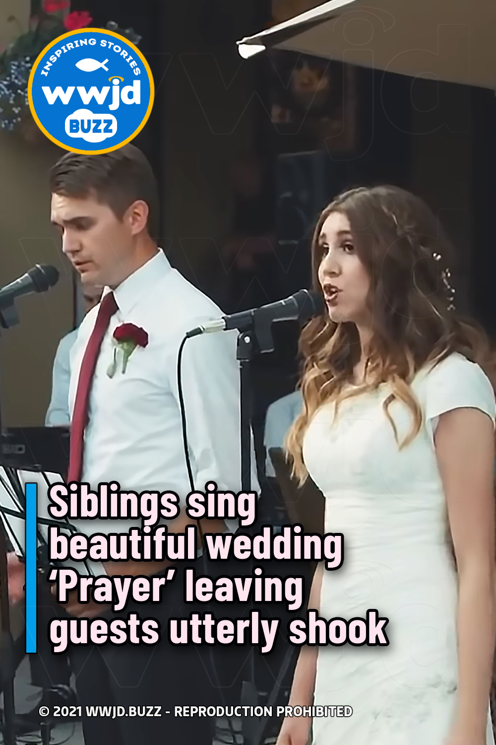 Siblings sing beautiful wedding ‘Prayer’ leaving guests utterly shook