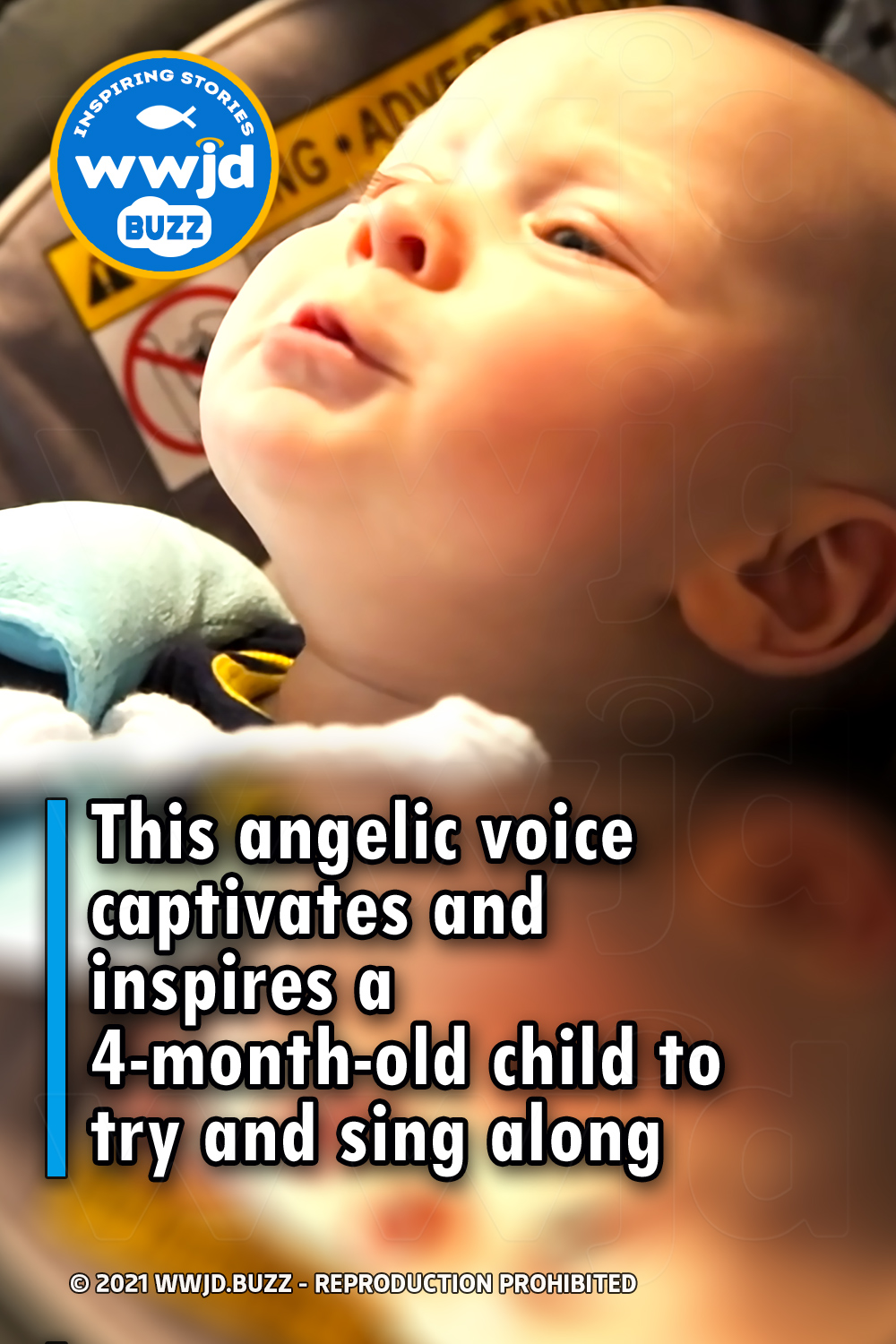 This angelic voice captivates and inspires a 4-month-old child to try and sing along