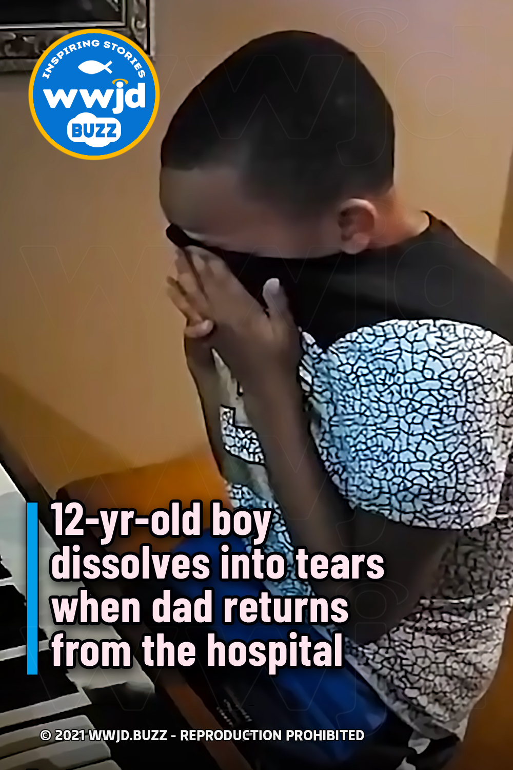 12-yr-old boy dissolves into tears when dad returns from the hospital