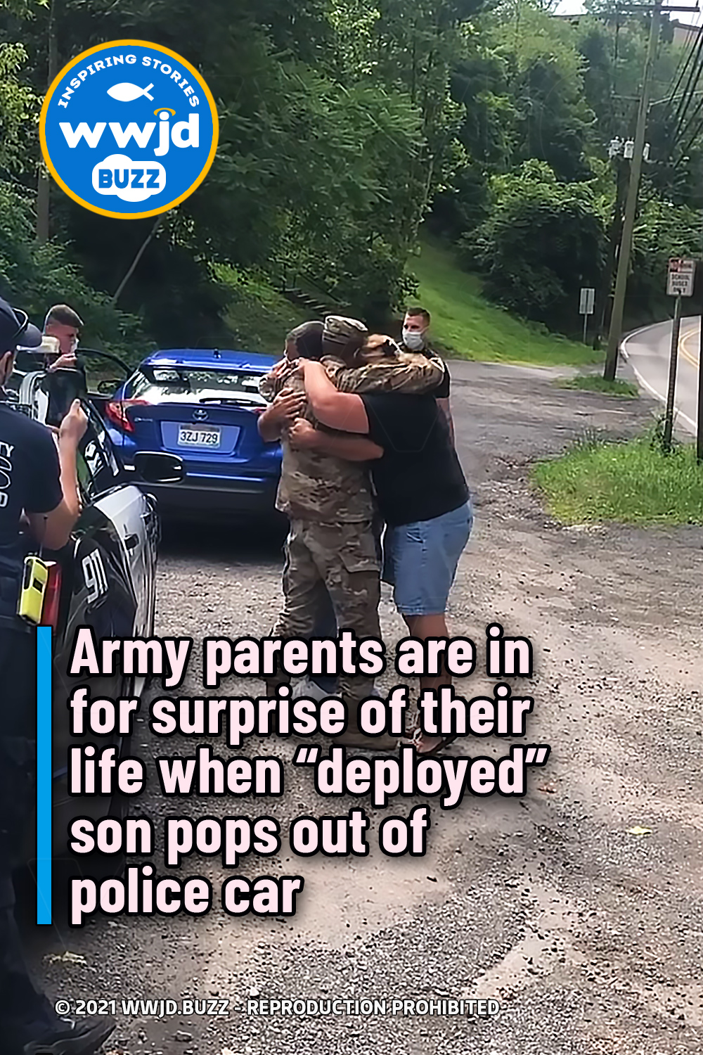 Army parents are in for surprise of their life when “deployed” son pops out of police car