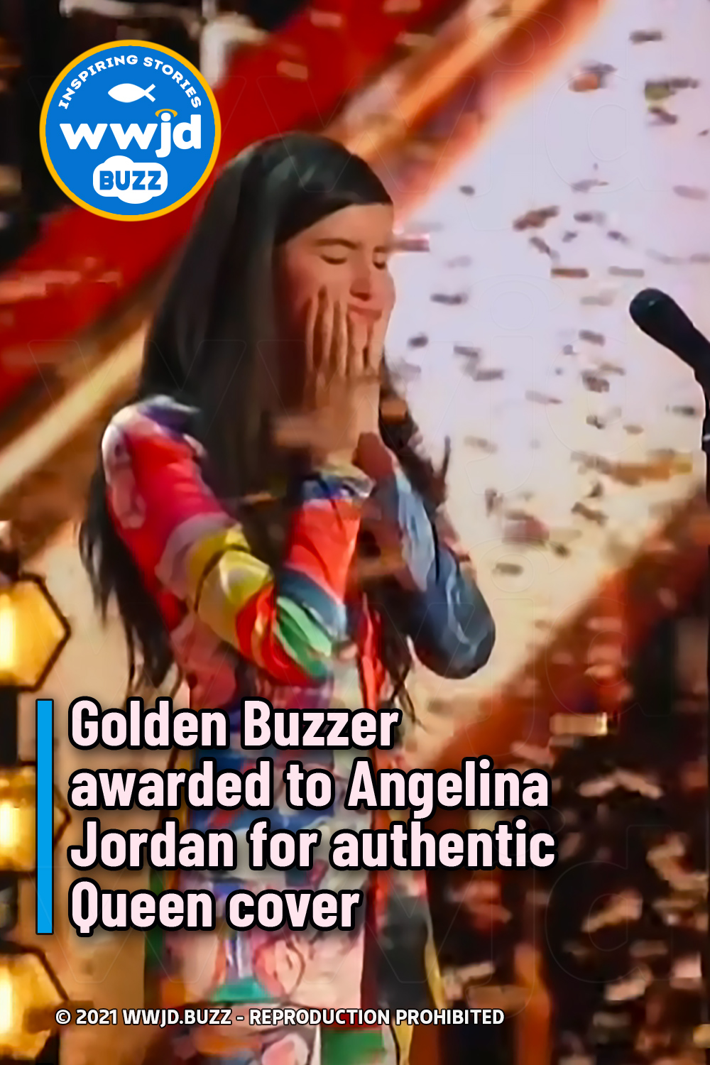 Golden Buzzer awarded to Angelina Jordan for authentic Queen cover