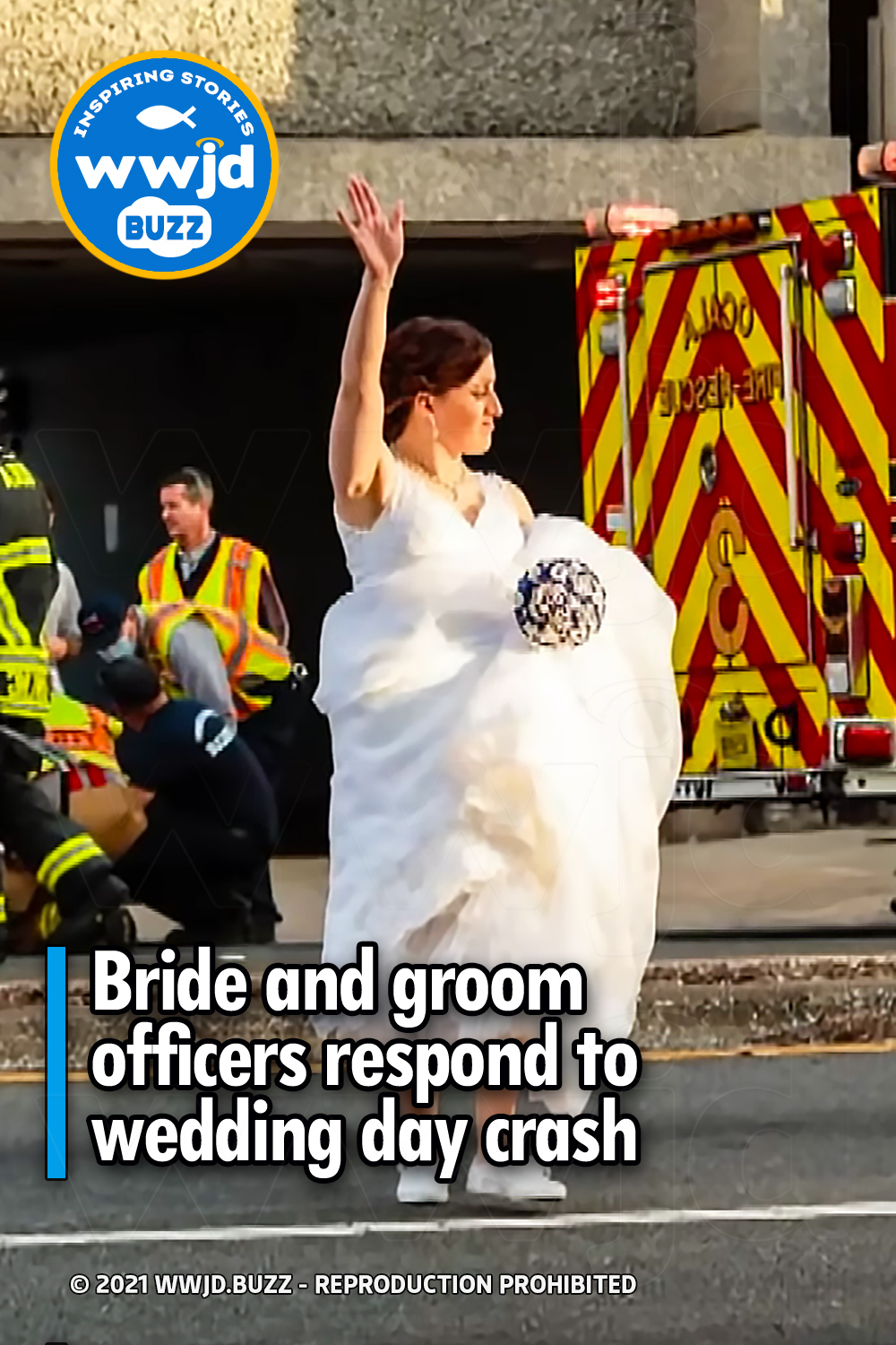 Bride and groom officers respond to wedding day crash