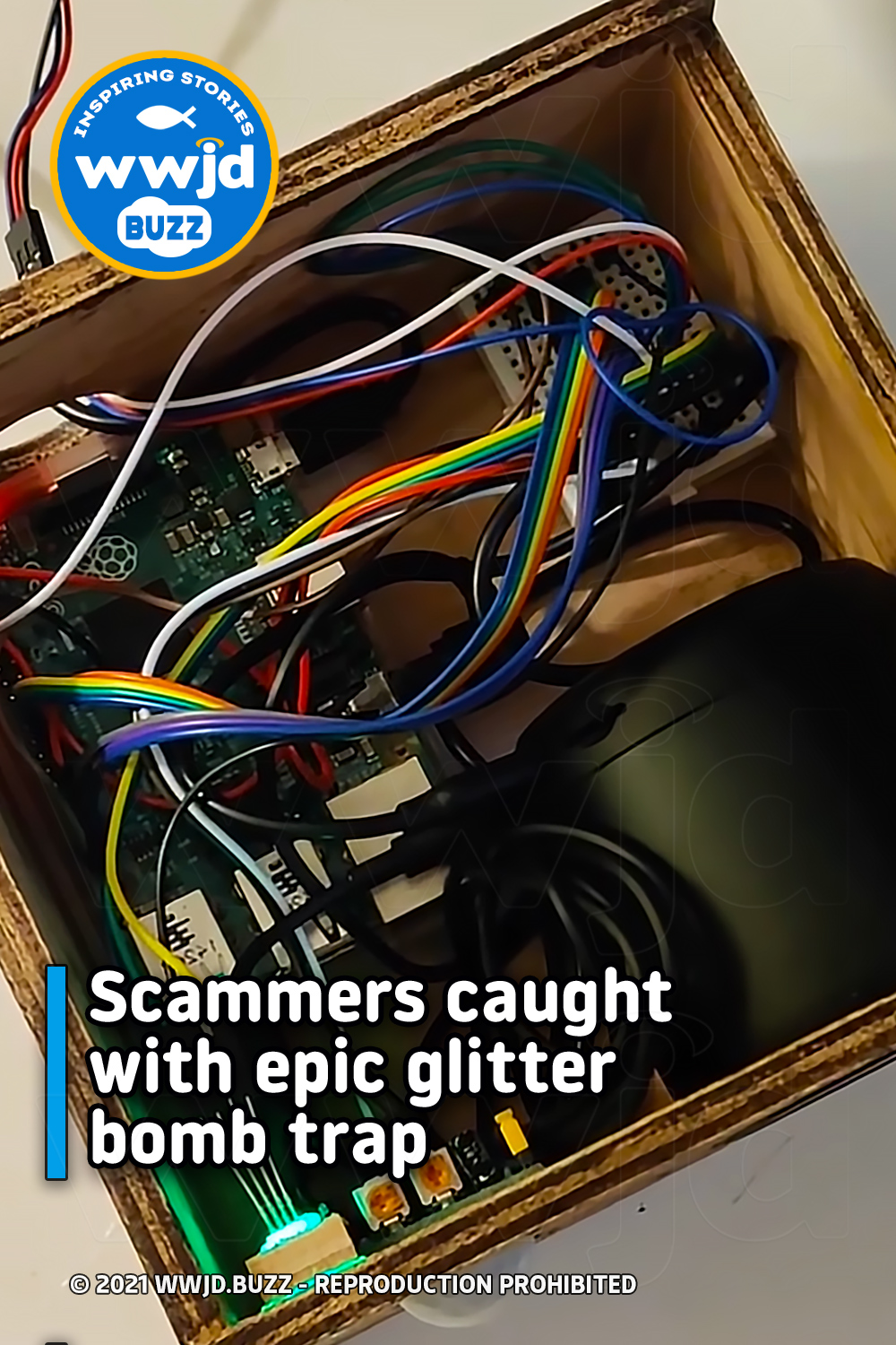 Scammers caught with epic glitter bomb trap