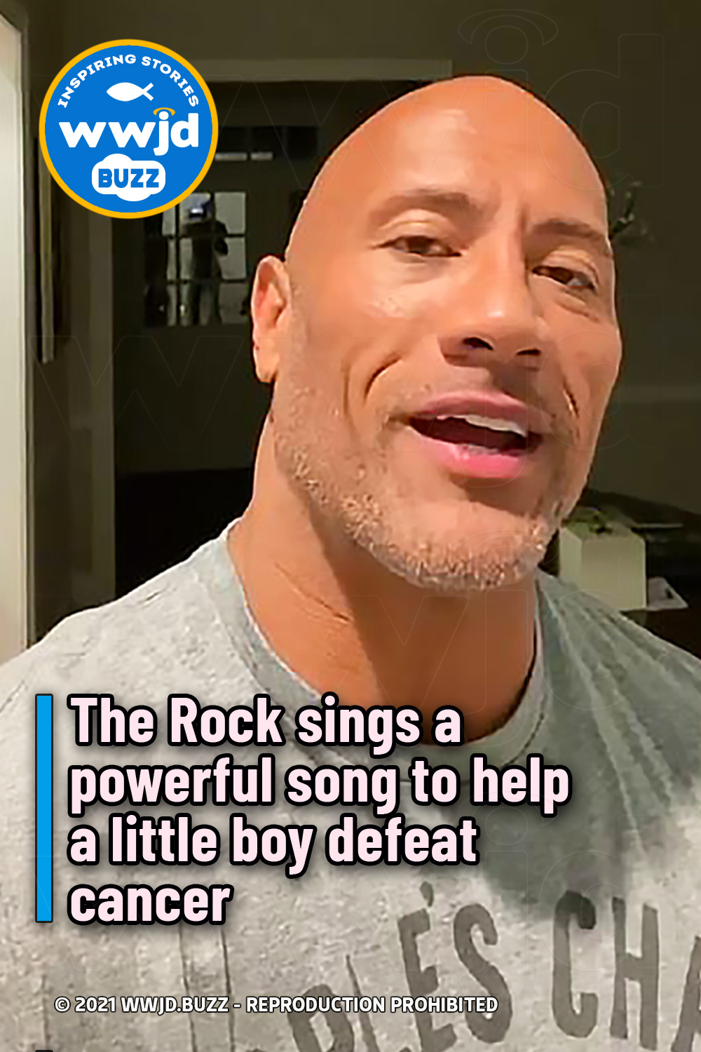 The Rock sings a powerful song to help a little boy defeat cancer