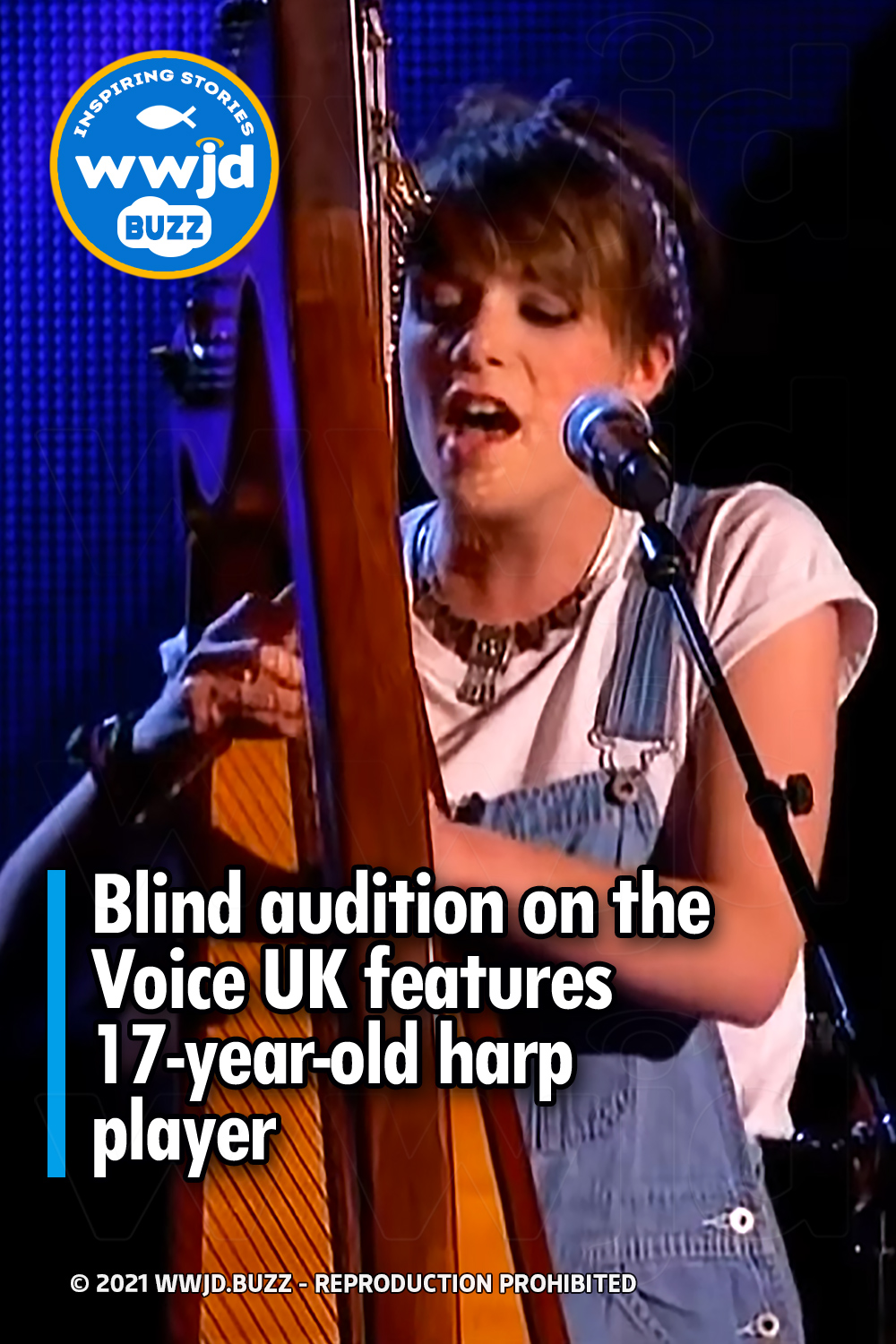 Blind audition on the Voice UK features 17-year-old harp player