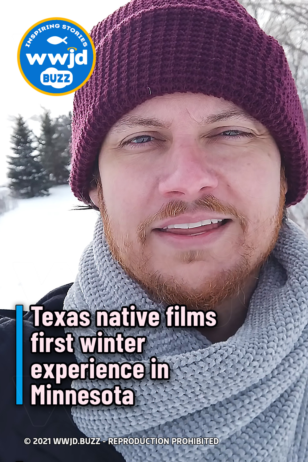 Texas native films first winter experience in Minnesota