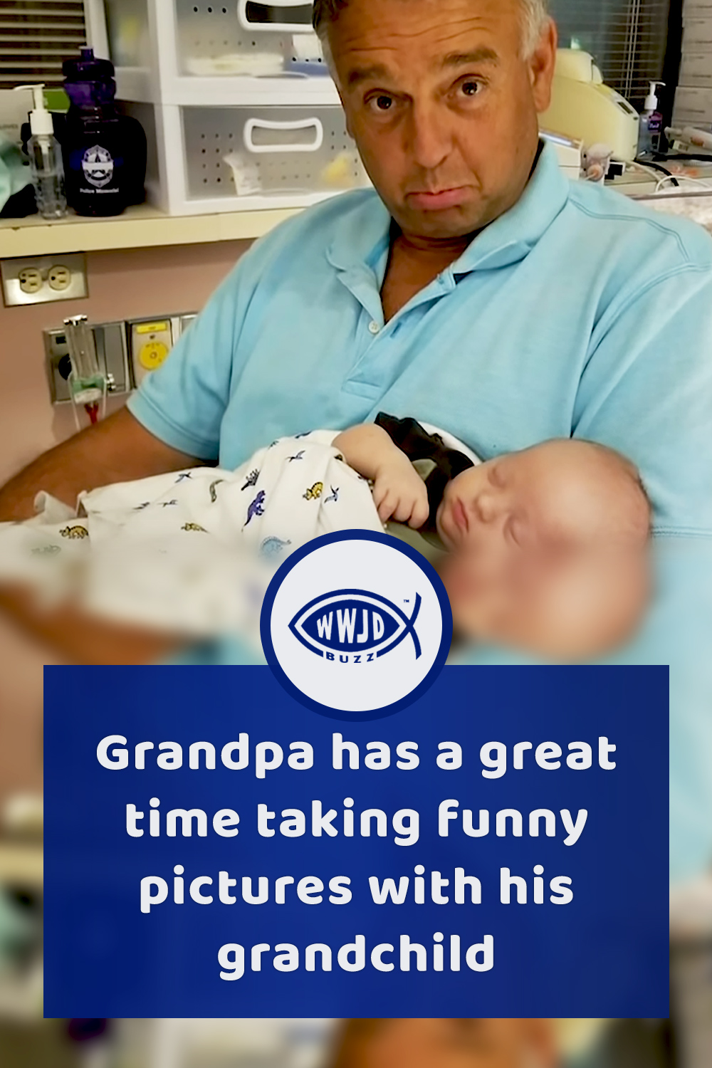 Grandpa has a great time taking funny pictures with his grandchild