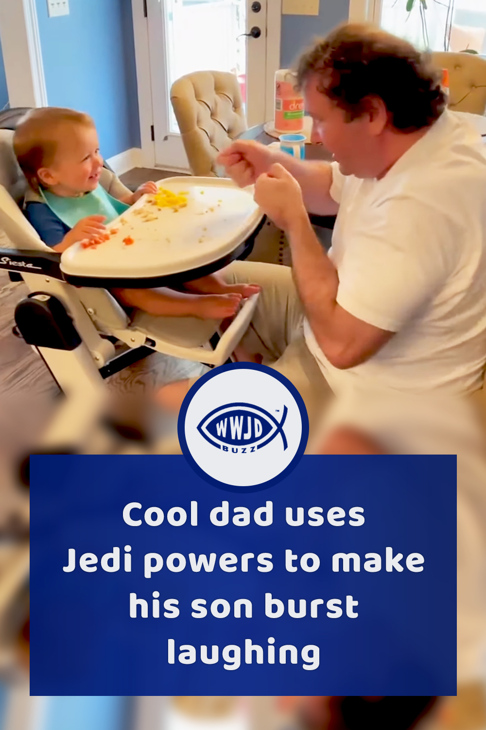 Cool dad uses Jedi powers to make his son burst laughing