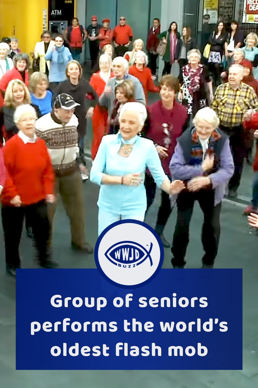 Group of seniors performs the world’s oldest flash mob