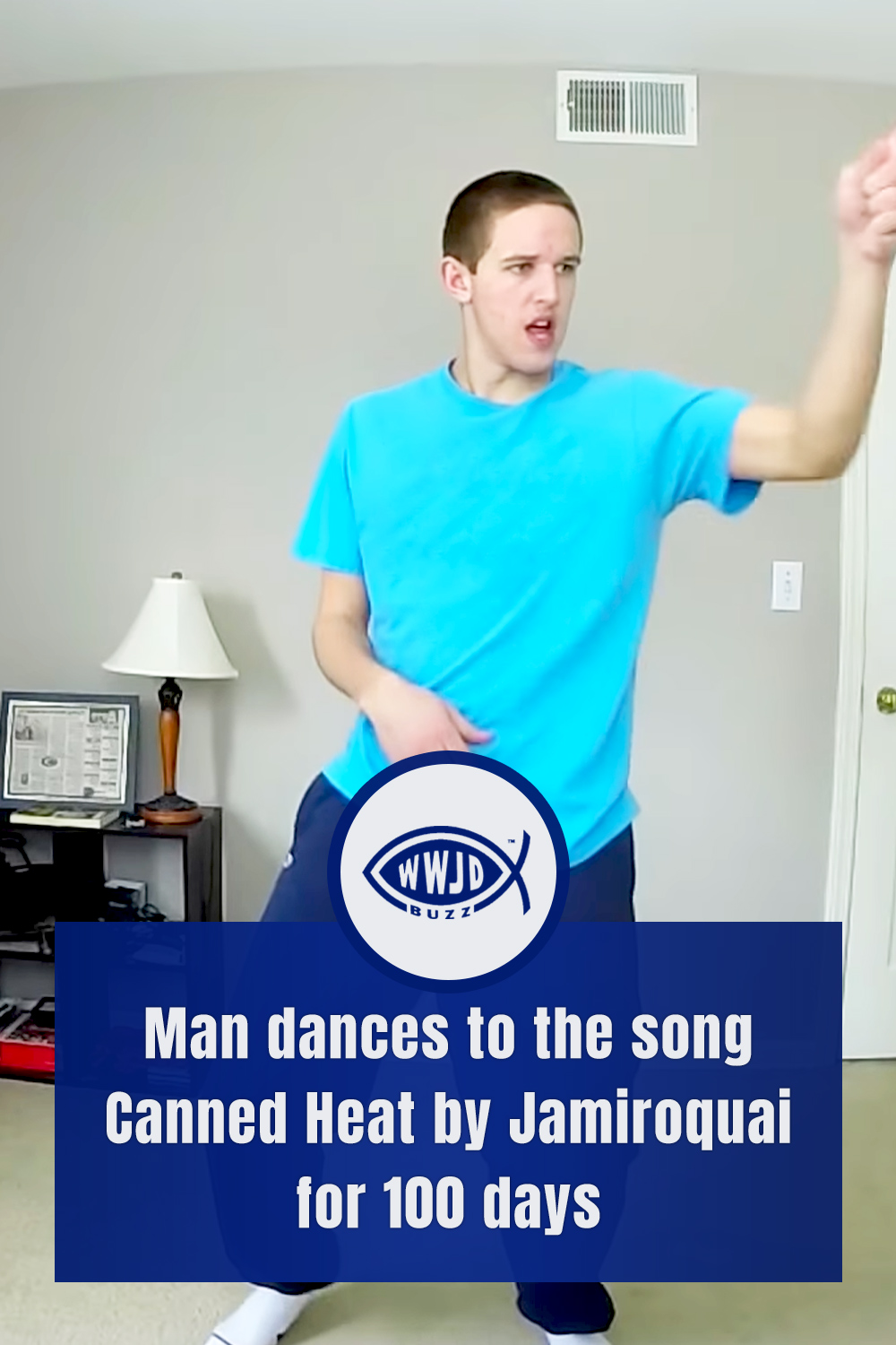 Man dances to the song Canned Heat by Jamiroquai for 100 days