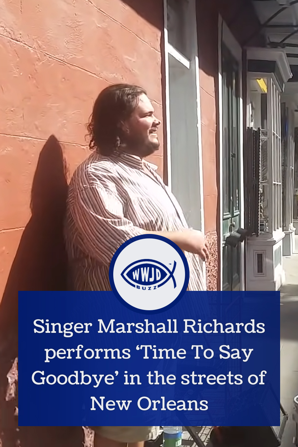 Singer Marshall Richards performs \'Time To Say Goodbye\' in the streets of New Orleans
