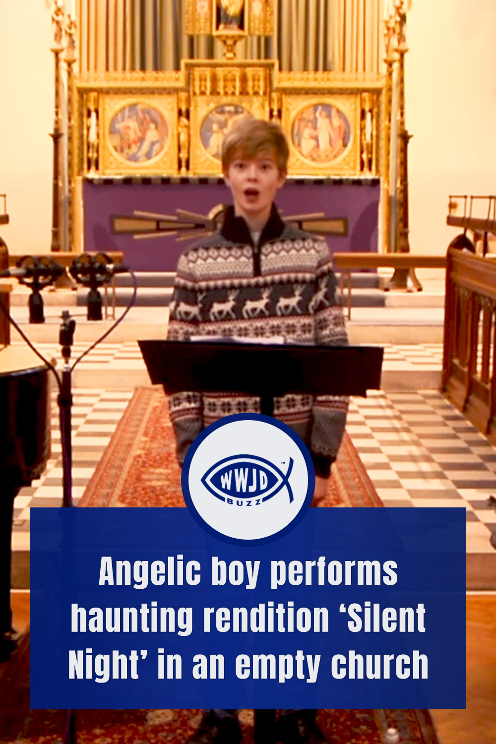 Angelic boy performs haunting rendition ‘Silent Night’ in an empty church