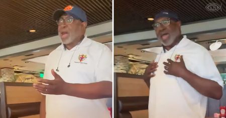 Husband serenades wife