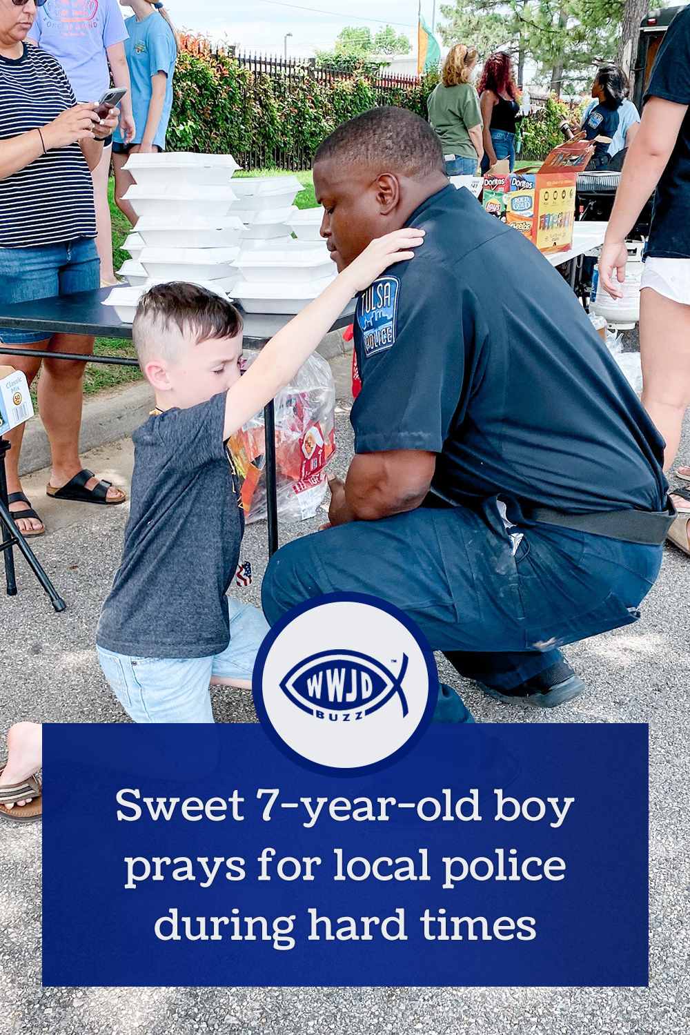 Sweet 7-year-old boy prays for local police during hard times