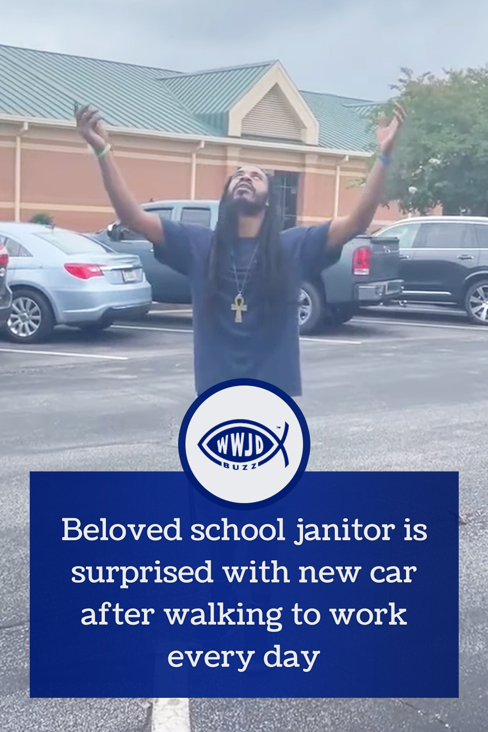 Beloved school janitor is surprised with new car after walking to work every day
