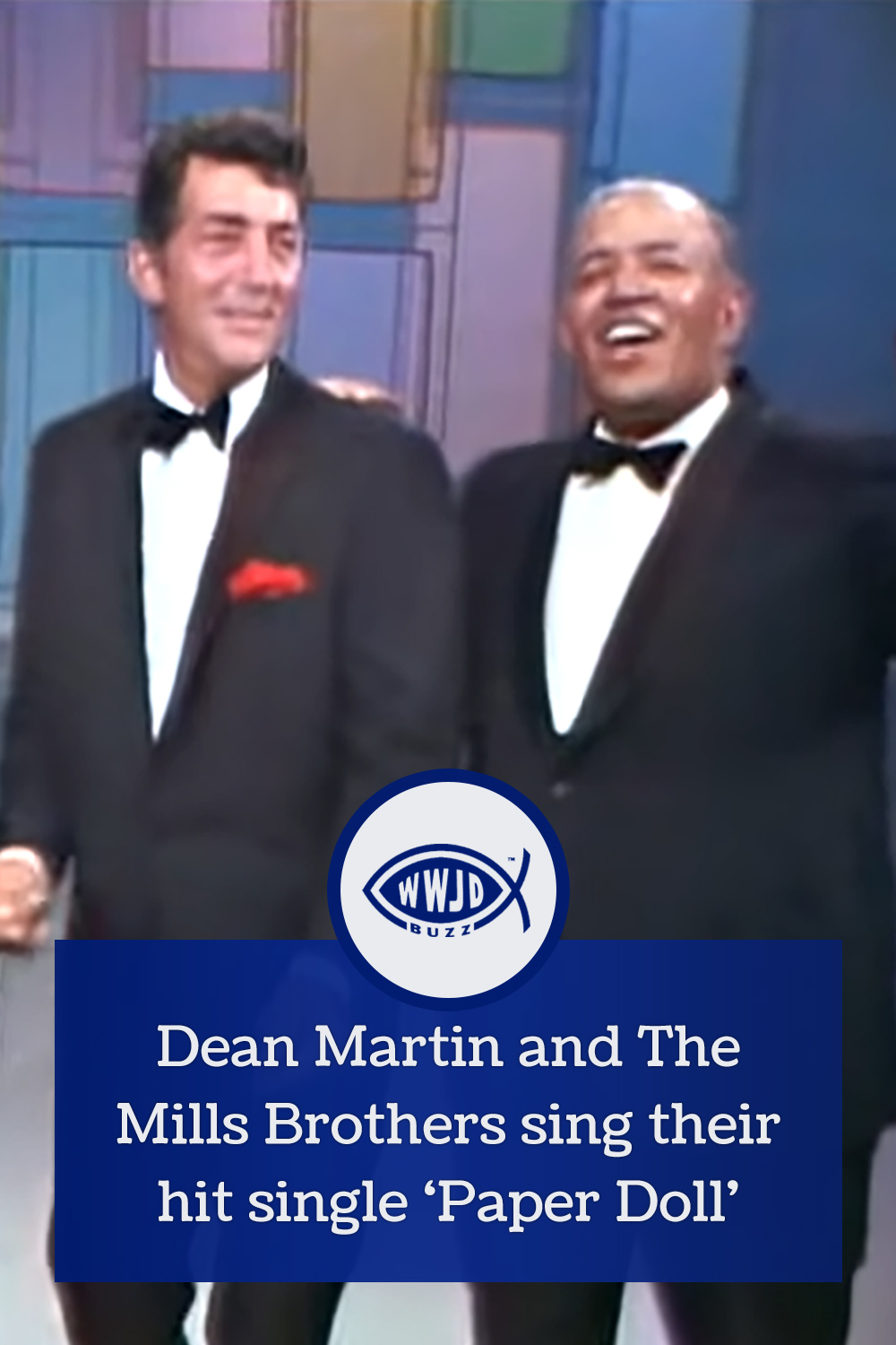 Dean Martin and The Mills Brothers sing their hit single \'Paper Doll\'