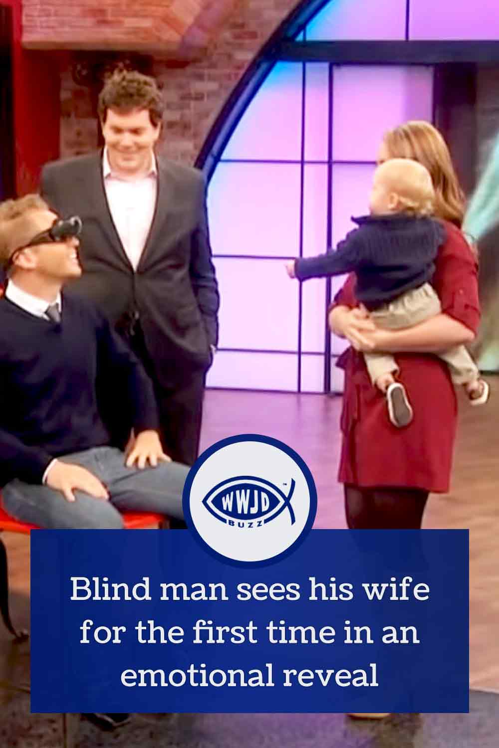 Blind man sees his wife for the first time in an emotional reveal