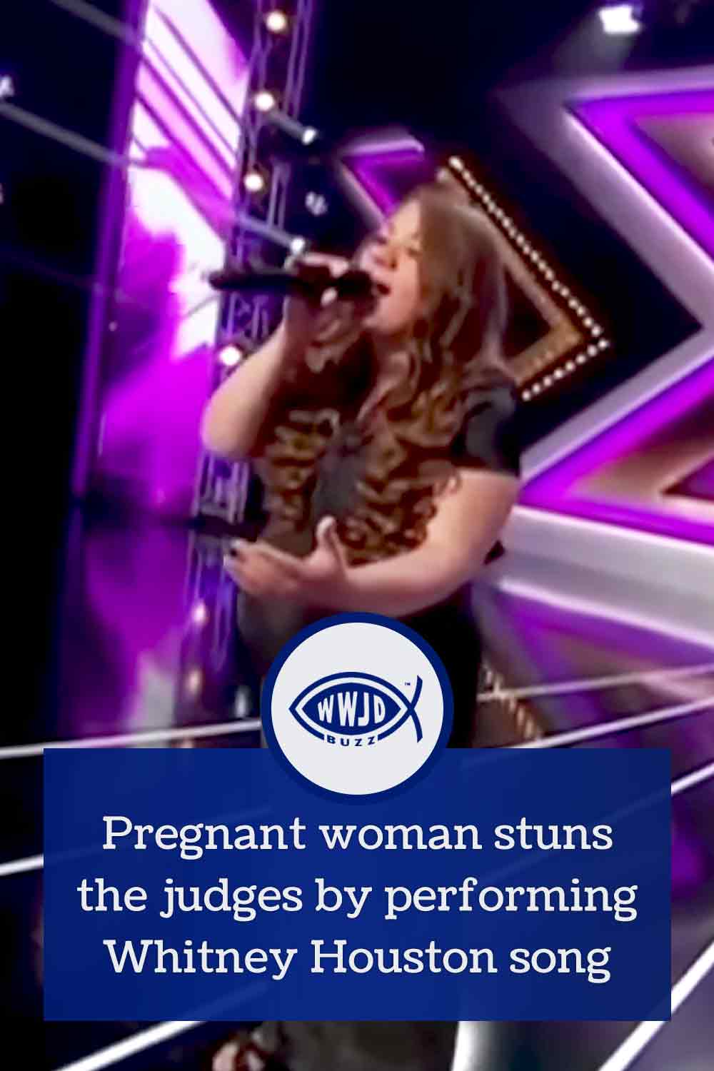 Pregnant woman stuns the judges by performing Whitney Houston song