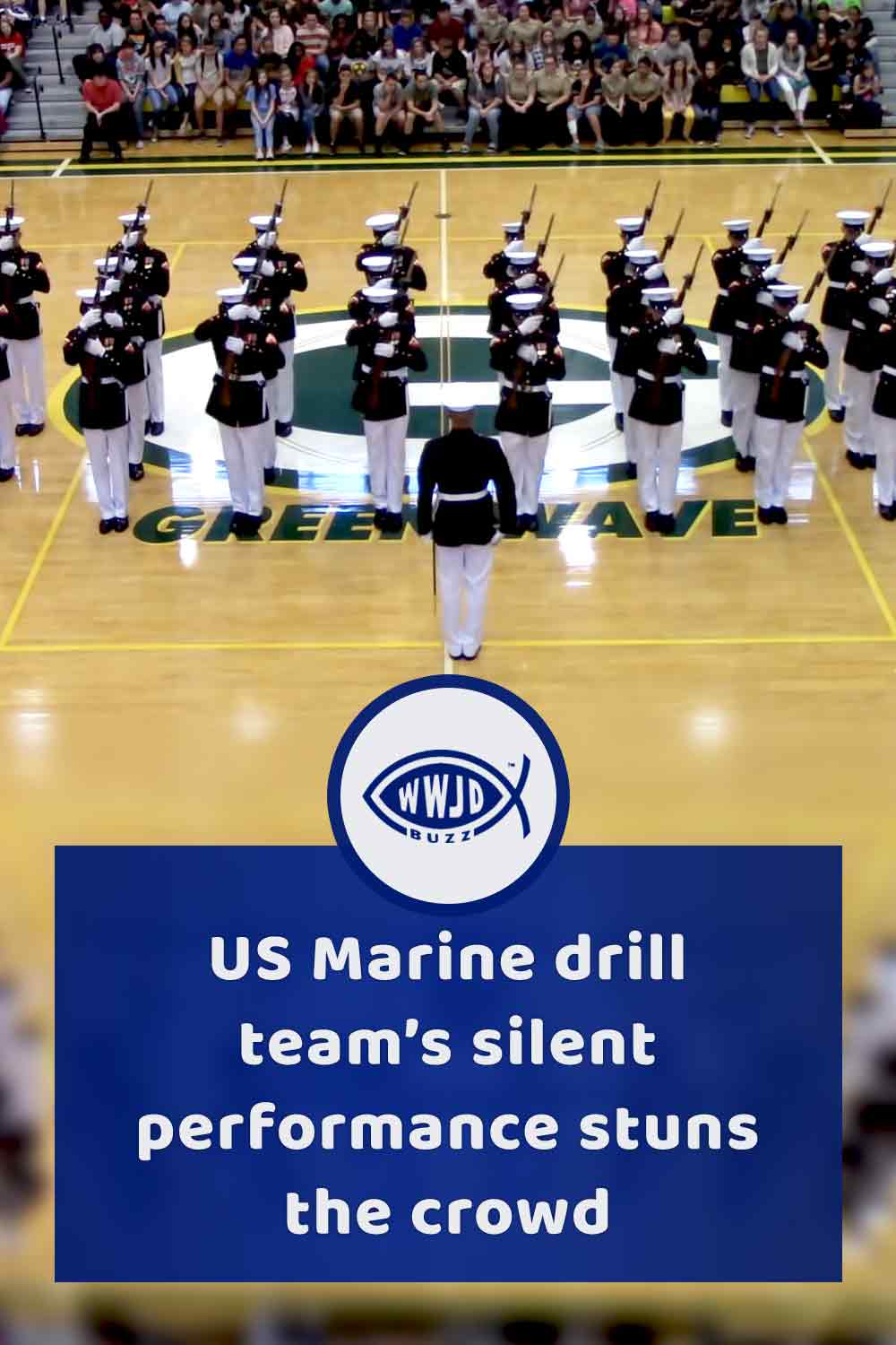 US Marine drill team’s silent performance stuns the crowd