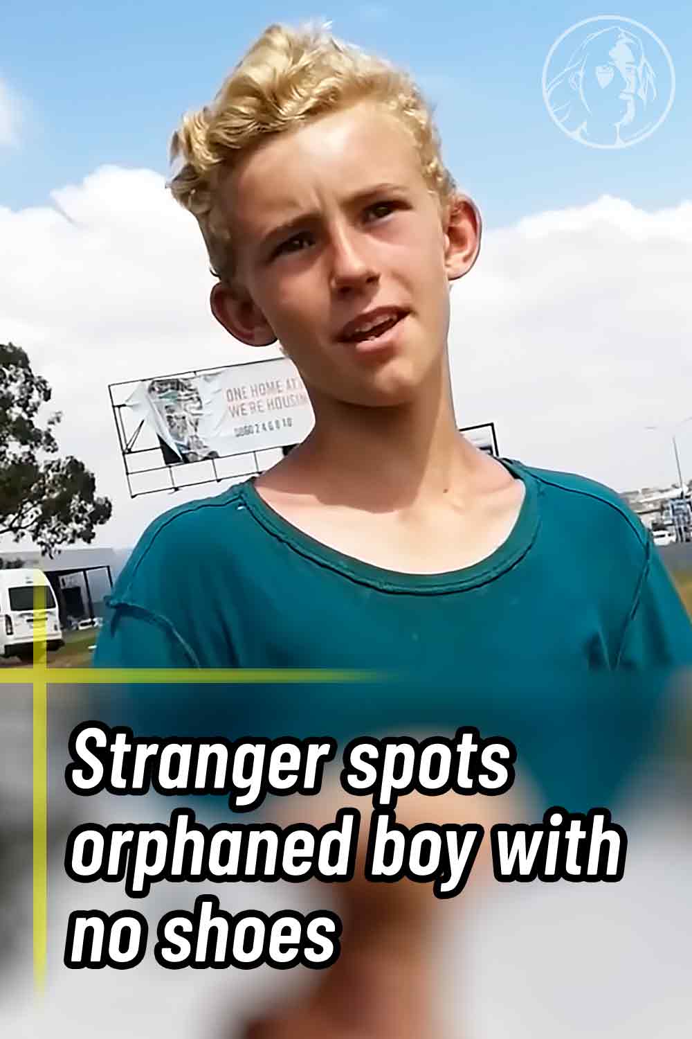 Stranger spots orphaned boy with no shoes